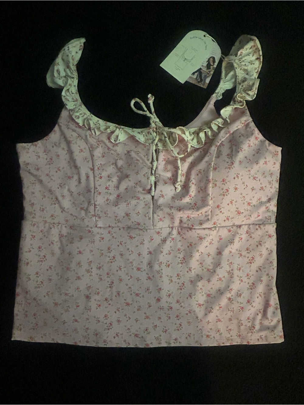Blogilates Floral Ruffle Lace-Up Tank sz3XL - Picture 2 of 8